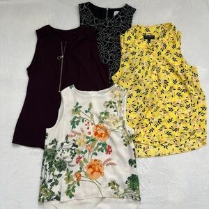 Work Blouse Bundle - Floral and Solid Women's Tops Set